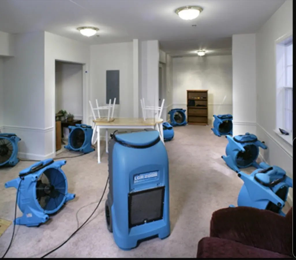 Air movers and dehumidifier setup for Water Damage Restoration in Sierra Vista